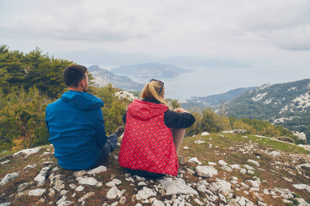 A resting after a mountain walk