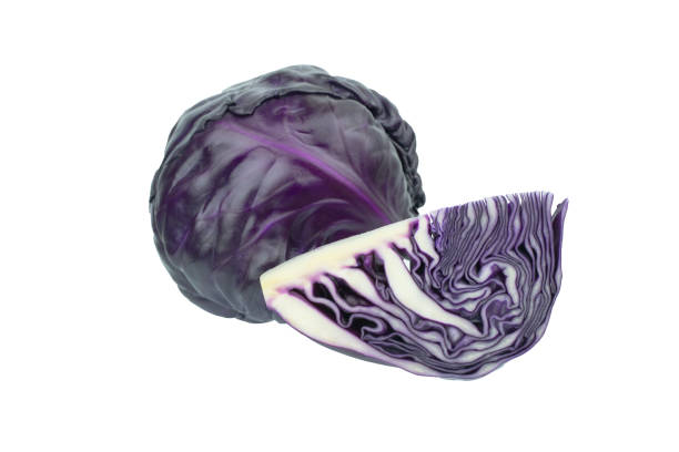istock Sliced Purple Cabbage isolated on white background 683861072