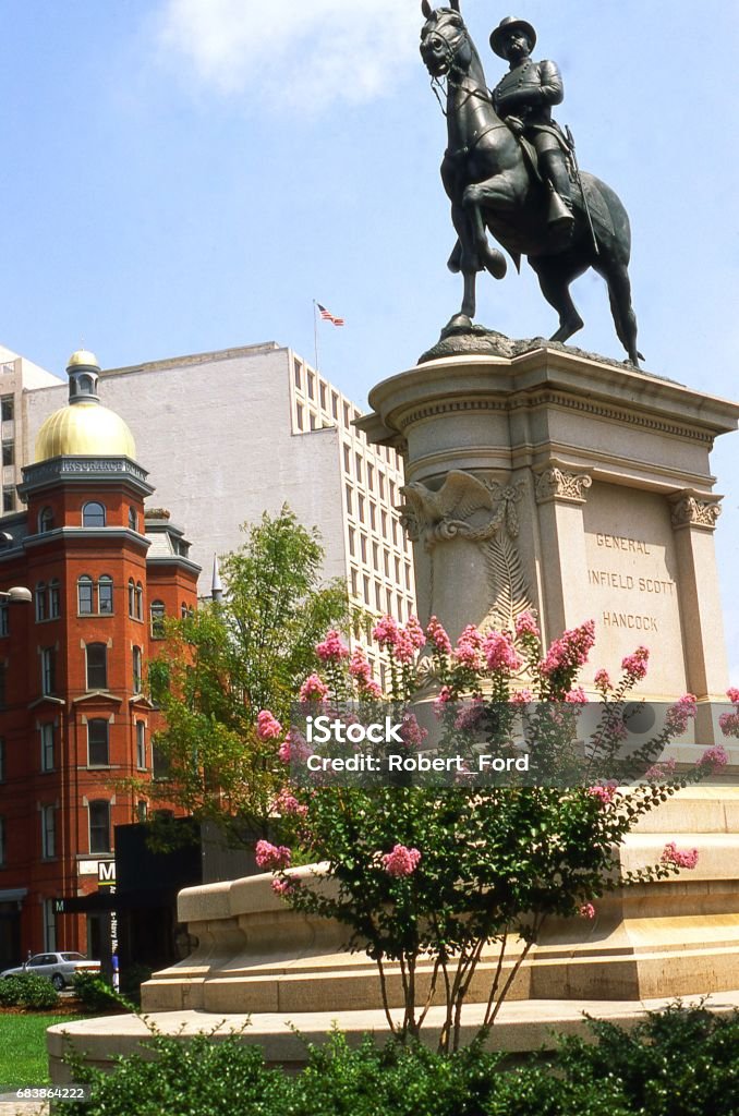 Statue to General Winfield Scott in Washington DC Architecture Stock Photo