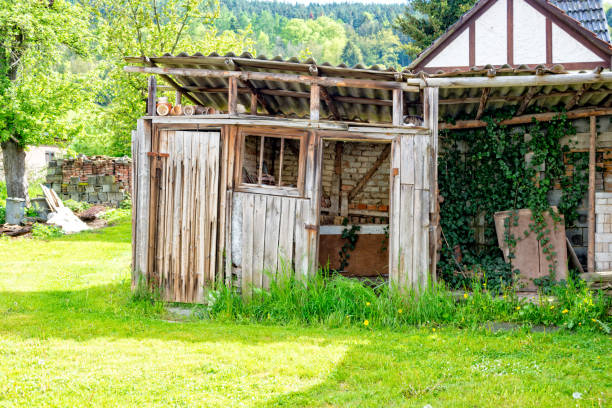 istock An old dilapidated barn stands on the property 683873716