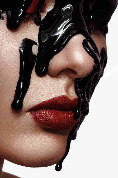 istock Creative Make-up glossy Oil on Woman's Face 683885534