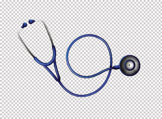 ilustrações de stock, clip art, desenhos animados e ícones de stethoscope in blue color - stethoscope