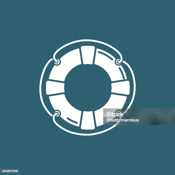 Classic Lifebuoy Icon Stock Illustration - Download Image Now - Life Belt, Buoy, In Silhouette