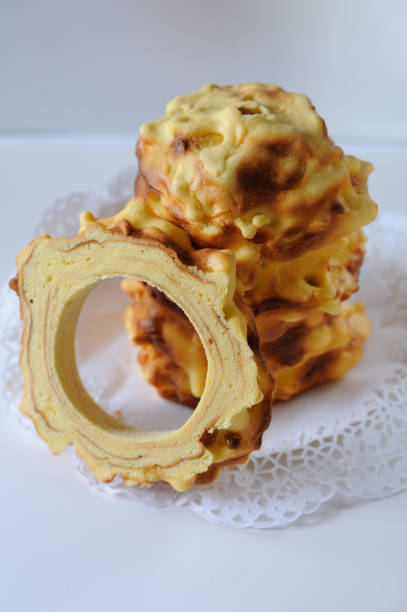 istock Handmade traditional baumkuchen layer cake baked over fire in eastern Poland 683898180