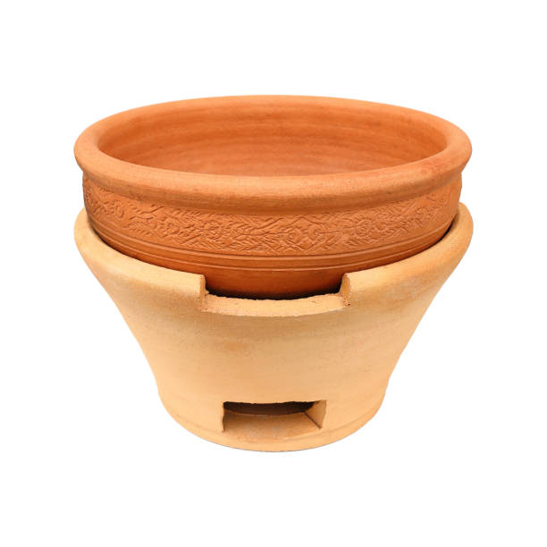 istock cooking pot on clay fire pot isolated on white 683898194