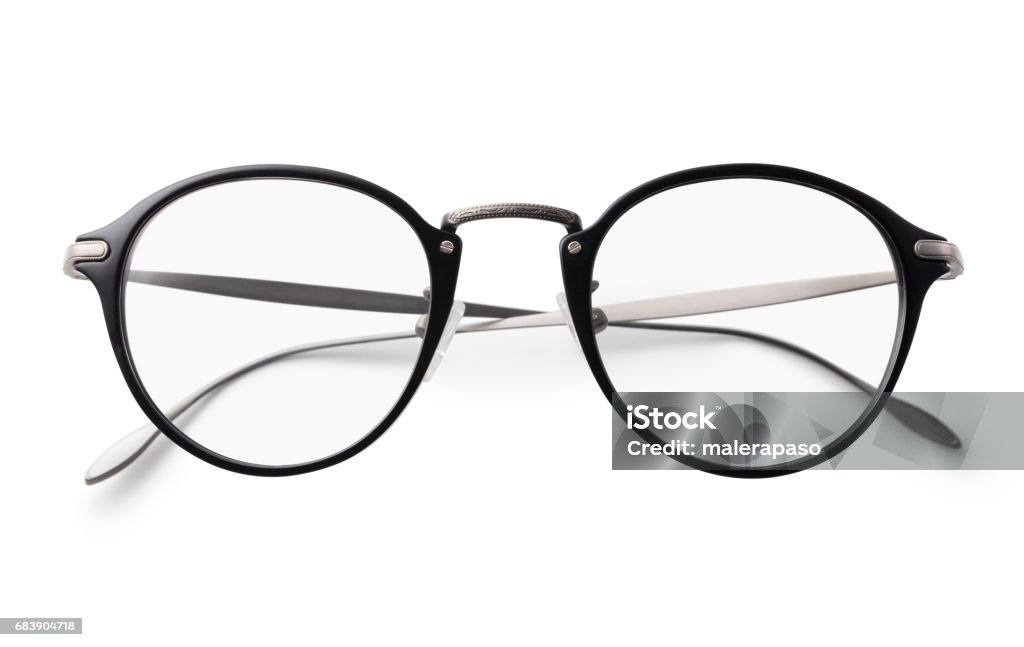 Glasses on a white background with clipping path Round glasses on a white background with clipping path. Eyeglasses Stock Photo