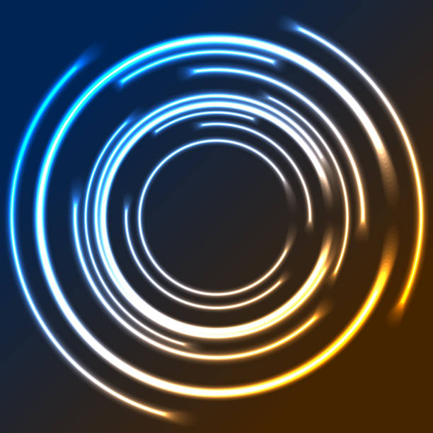 カラフルなネオン輝く円抽象ロゴデザイン - focusing ring点のイラスト素材／クリップアート素材／マンガ素材／アイコン素材