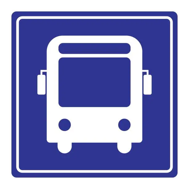 Vector illustration of bus sign vector