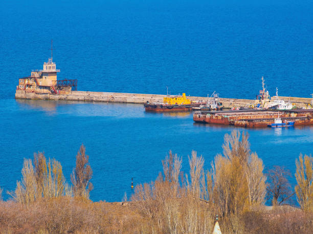The large concrete pier in the sea