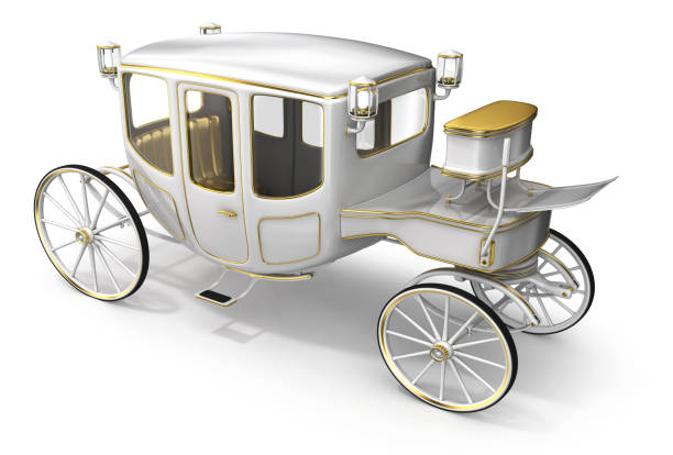 istock Wedding carriage, crew white with gold 683923744
