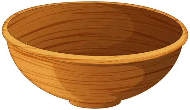 Vector illustration of Bowl made of wood