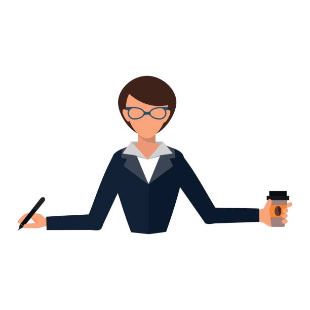 business frau büro job stress arbeit vektor illustration person manager charakter - silhouette financial advisor desk business stock-grafiken, -clipart, -cartoons und -symbole