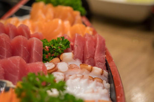 istock Sasimi Salmon Tuna Japanese food 683940432