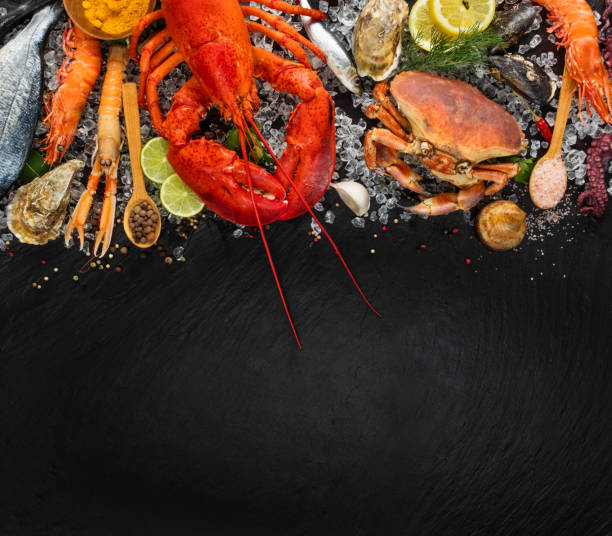 istock Many kind of seafood, served on crushed ice 683947752