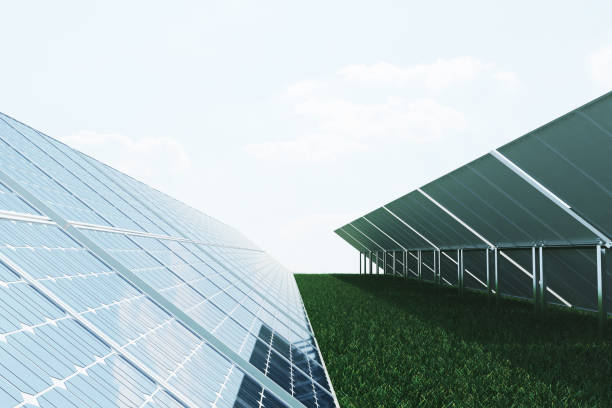 istock 3D illustration solar panels on sky background. Alternative clean energy of the sun. Power, ecology, technology, electricity. 683951830