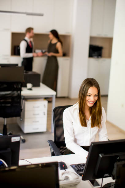istock Young businesspeople in modern office 683952436