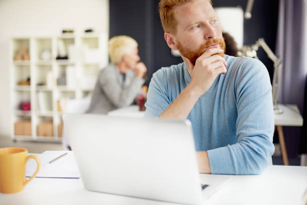 istock Businessman sitting in modern office 683963666