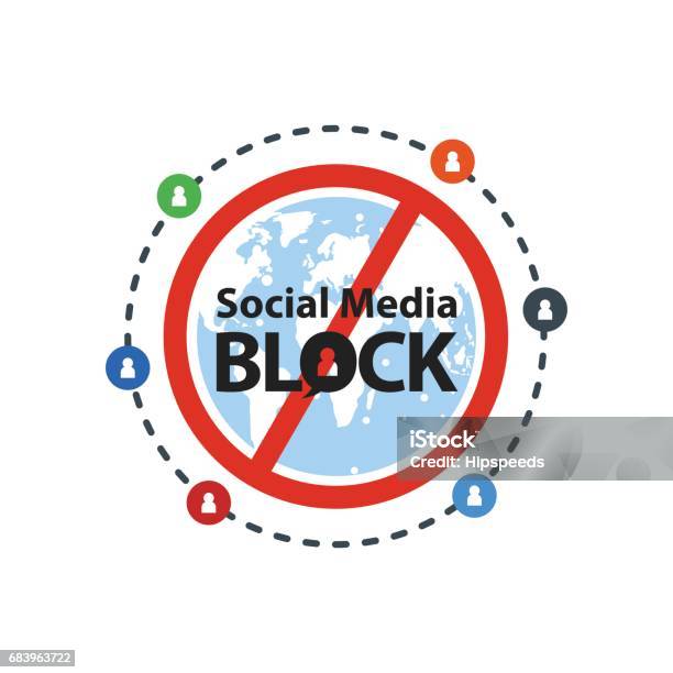 Social Media Block Concept Vector Illustration Stock Illustration - Download Image Now - Accessibility for Persons with Disabilities, Advertisement, Business