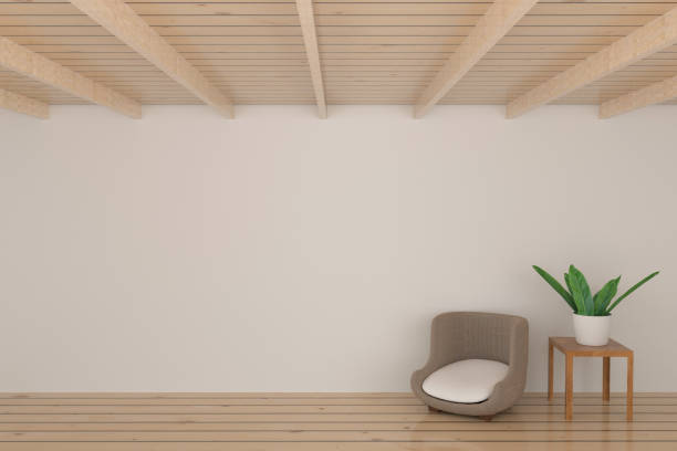 istock interior small fabric sofa with houseplant decoration in empty room in 3D rendering 683966942