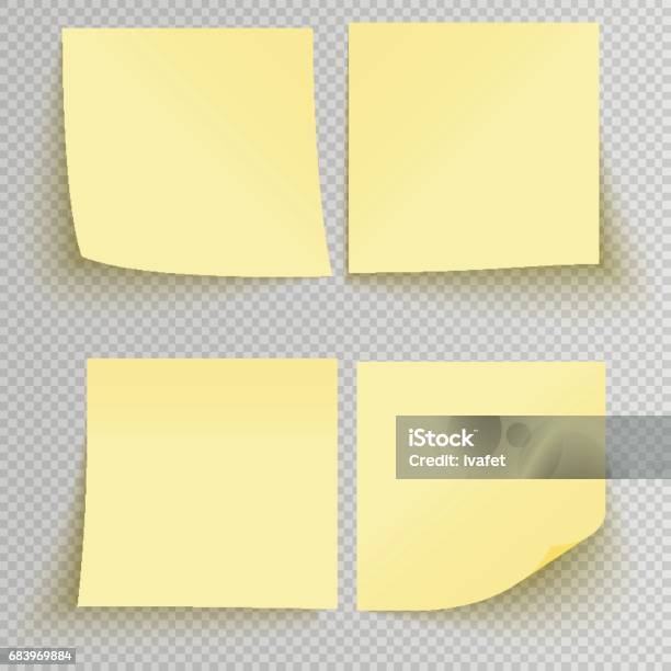 Office Sticky Stickers Stock Illustration - Download Image Now - Adhesive Note, Template, Vector