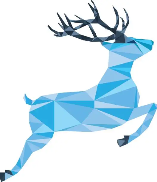 Vector illustration of Purple deer of triangle shapes