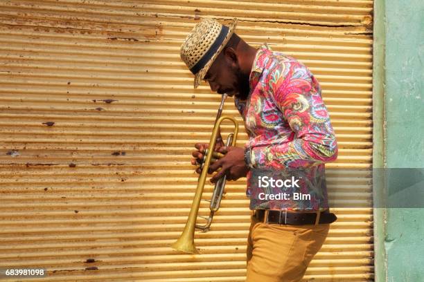 African Musician Playing Trumpet Stock Photo - Download Image Now - Cuba, Trumpet, Musician