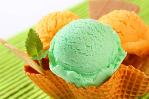 istock Ice cream in waffle basket 683981212