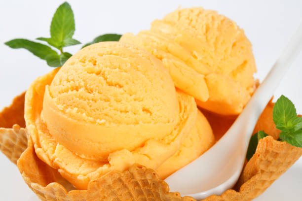 istock orange ice cream in a waffle basket 683983532