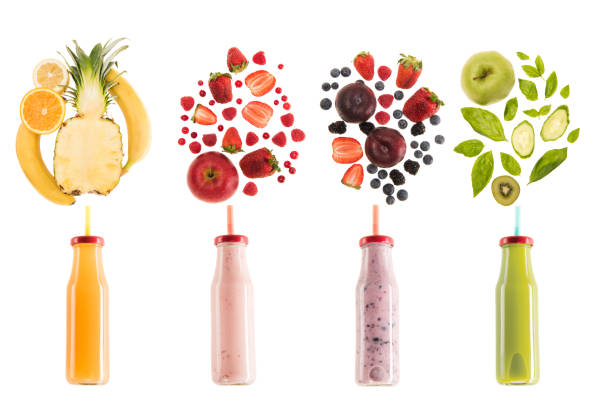 istock different healthy smoothies in bottles with fresh ingredients isolated on white, fresh fruit smoothie concept 683984854