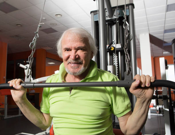 istock Elderly man in the gym 683998168