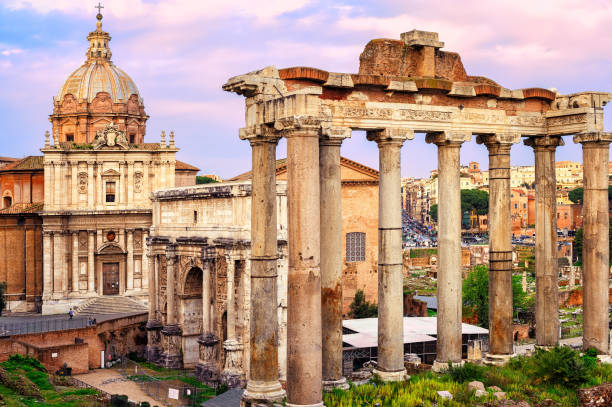 istock Roman Forum at sunset, Rome, Italy 684001560