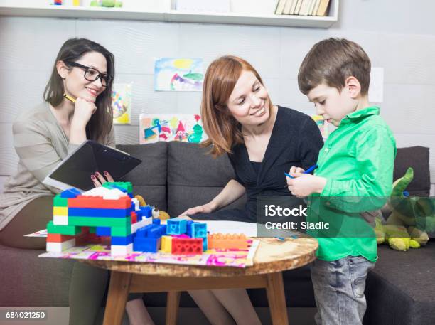 Child Psychologist At Work Stock Photo - Download Image Now - Child, Parent, Mental Health Professional