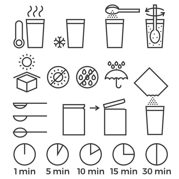 übersicht-symbol kochen - rühren stock-grafiken, -clipart, -cartoons und -symbole