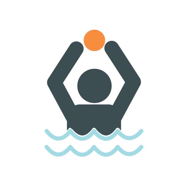 ilustrações, clipart, desenhos animados e ícones de ícone de polo aquático - water polo swimming symbol computer icon