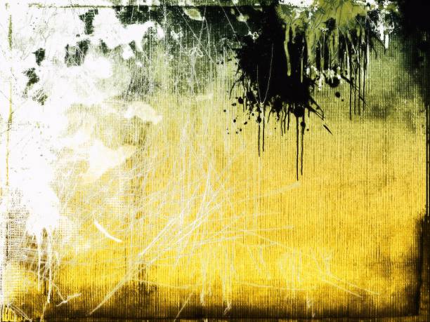 istock Grunge scratched and dripping texture background in yellow tones. 684044072