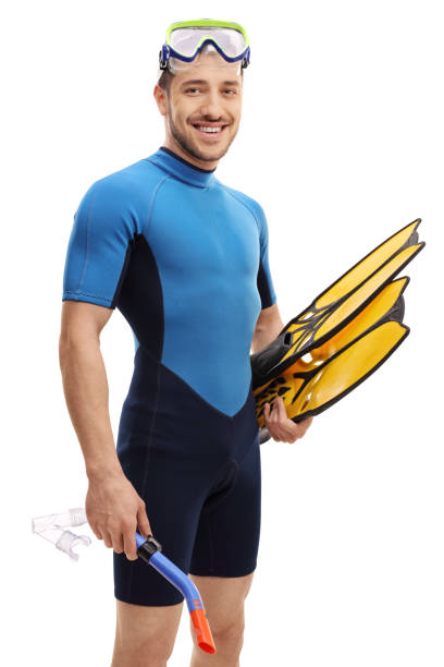 istock Young man with snorkeling equipment 684051658
