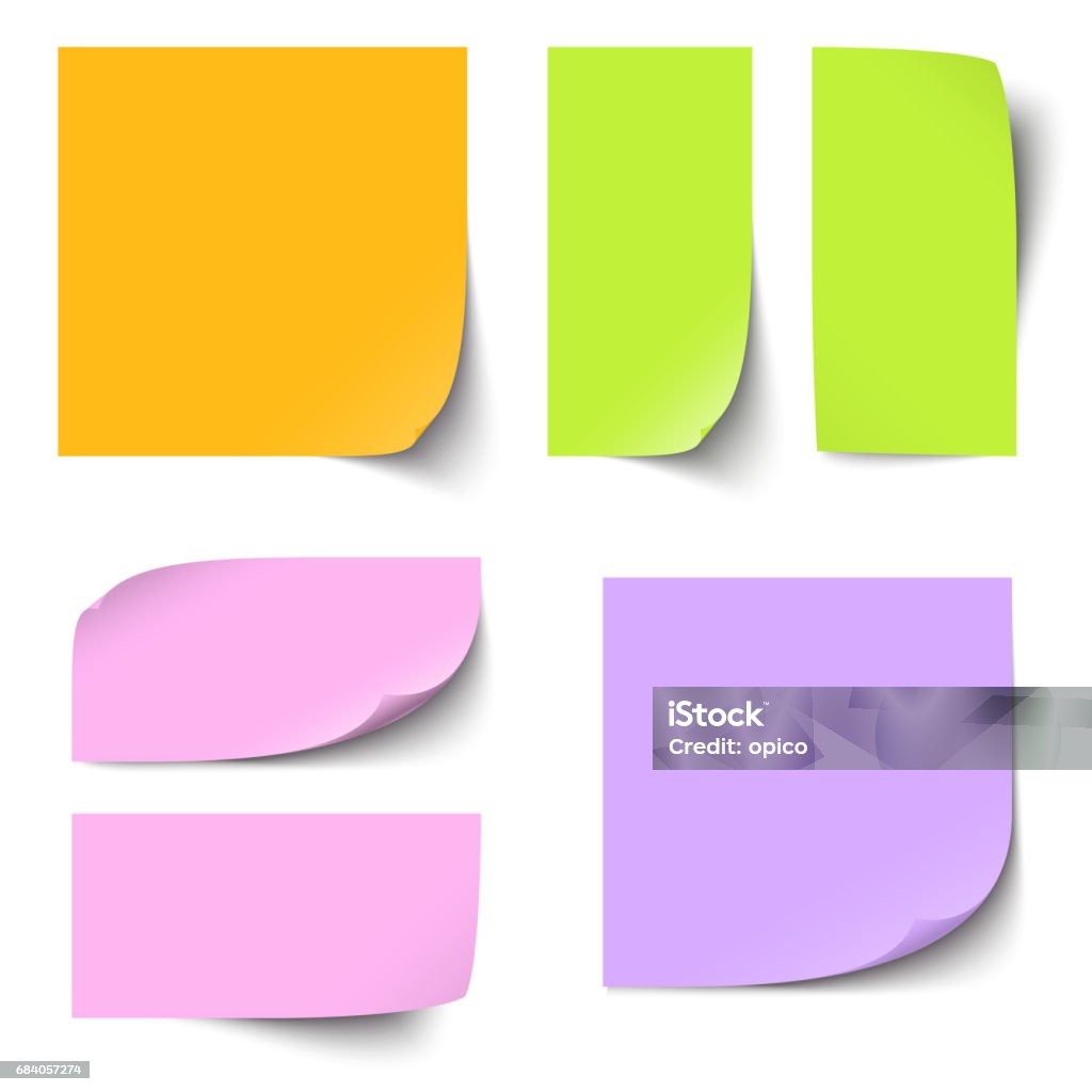 Diffent Style Sticky Notes Different Sticky Notes Stock Illustration - Download Image Now ...