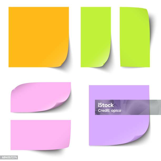 Diffent Style Sticky Notes Different Sticky Notes Stock Illustration - Download Image Now ...