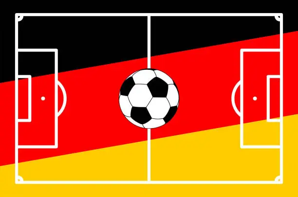 Vector illustration of soccer field GERMAN background