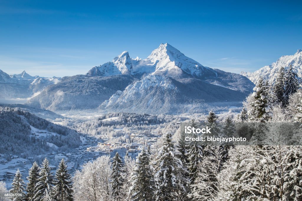 Idyllische Landschaft in den Bayerischen Alpen, Berchtesgaden, Deutschland - Lizenzfrei Agrarbetrieb Stock-Foto
