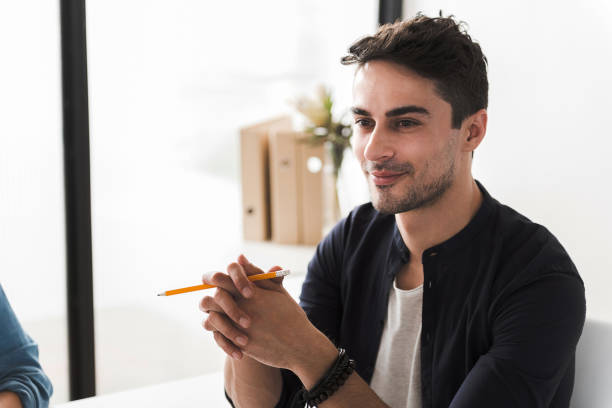 istock Happy smiling male office worker 684069304