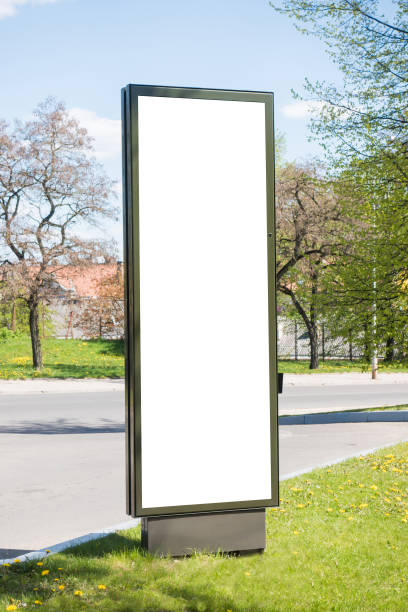 istock Advertising column mockup. Public information board in the street. 684082878