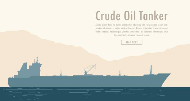 ilustrações, clipart, desenhos animados e ícones de petroleiro. ilustração vetorial - silhouette nautical vessel sea morning