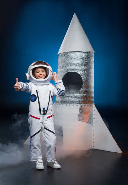 istock Girl in astronaut costume 684089878