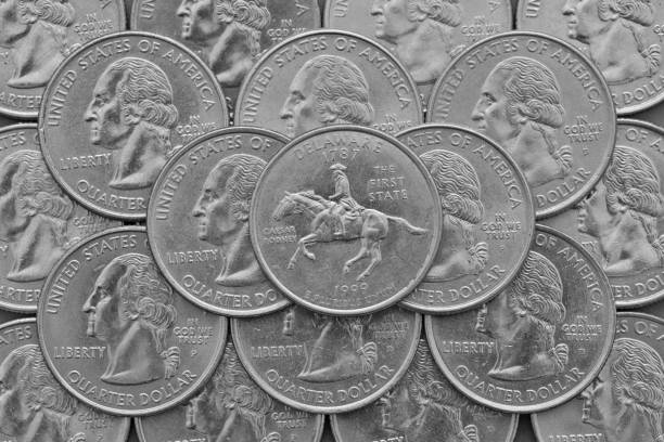 istock Delaware State and coins of USA. 684090184