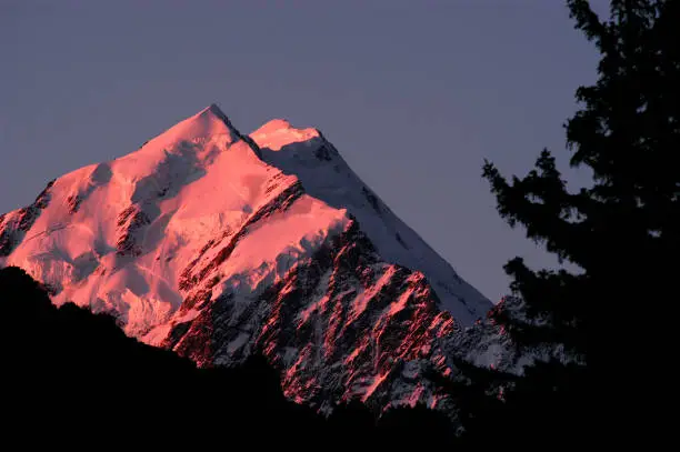 Sunset over the Mt.Cook, Queenstown, New Zealand