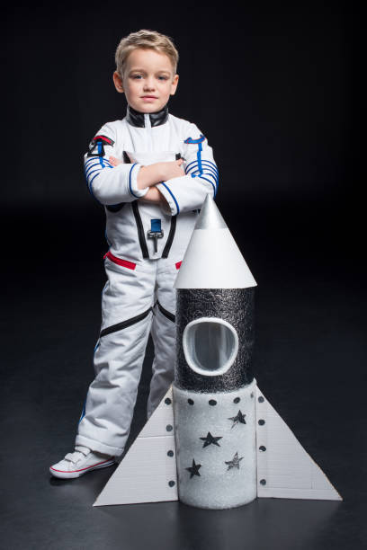 istock Boy in astronaut costume 684097090