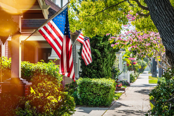 fahnen 1 (napa) - patriotism american flag flag usa stock-fotos und bilder