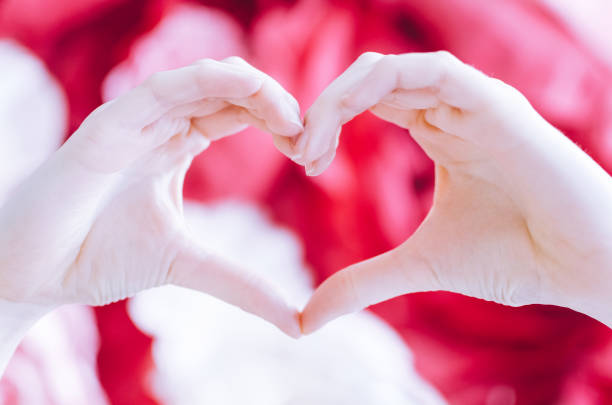 istock Female make hands heart on valentine day. 684101684