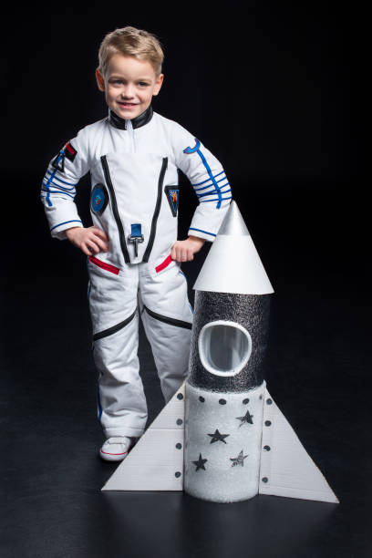 istock Boy in astronaut costume 684107642